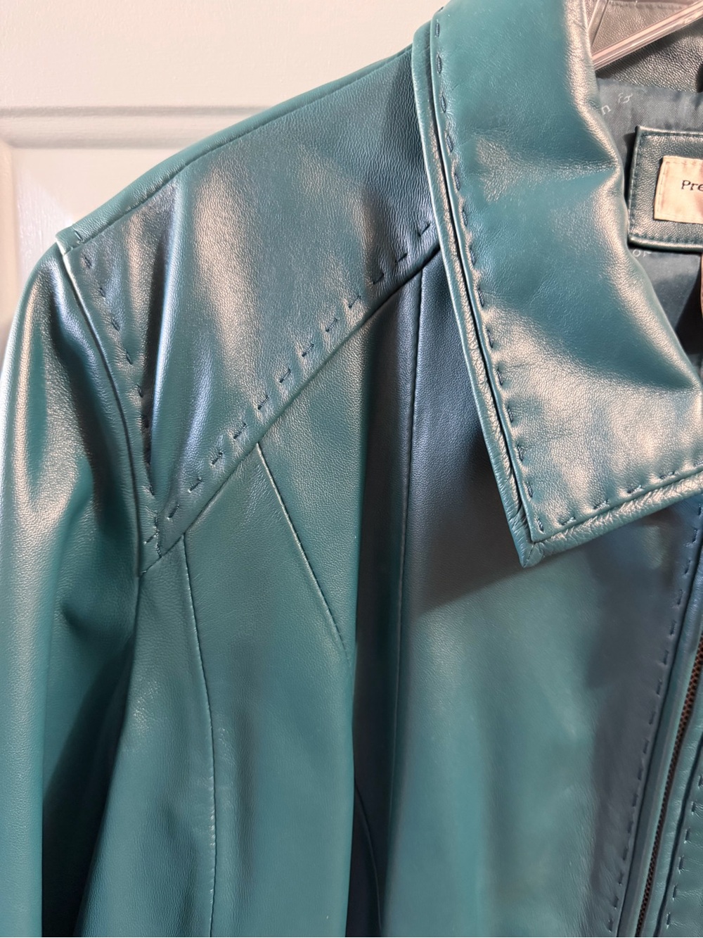 Preston & York Teal Leather jacket size 2X - Picture 6 of 12